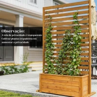 Outsunny Biombo de Madeira 170x80 cm Biombo Separador de Ambientes Treliça para Exterior Jardim Pátio Terraço Castanho(m-9)