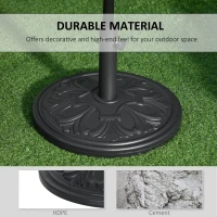 Outsunny 13kg Round Parasol Base Sun Umbrella Weight Stand Holder Patio Outdoor Garden, Black(m-5)
