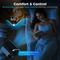 HOMCOM Draagbare Airconditioner 12.000 BTU met Invertertechnologie, 6-in-1 Airco met 60° Automatische Zwenkfunctie, 24-uurs Timer, Afstandsbediening(m-7)