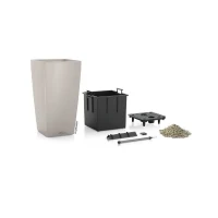 LECHUZA Pot de fleurs - Cubico color 40 - 39,5 x 39,5 x 75,5 cm - 31 L - Kit complet - Brun sable(m-2)