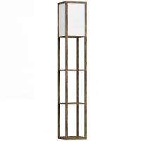 HOMCOM 3-Tier Floor Lamp with Shelves and Storage, Modern Corner Standing Lamp with Lampshade, Reading Light with Foot Switch for Living Room, Bedroom, Home Office, Bulb not Included, Brown