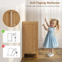 HOMCOM Bamboo Shoe Cabinet with 2 Sliding Slat Doors, 16Pairs, Adjustable Shelves, Natural(m-8)