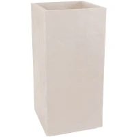 Bac a fleurs Carré Haut 40 cm - EDA - Volcania - 31 L - Intérieur/Extérieur - 39,5 x 39,5 x H 80 cm - Beige Calcaire(m-1)
