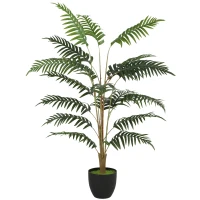 HOMCOM Artificial Fern Topiary Tree, Realistic Artificial Plant in Cement Pot, Fake Plant, 120cm(m-10)
