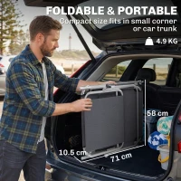 Outsunny Adjustable Lounger Seat with Sun Shade-Grey(m-7)