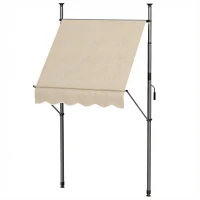 Outsunny Store banne autoportant manuel rétractable 1,5L x 1,2l x 2,1-3H m inclinaison réglable métal alu polyester sable(m-1)