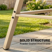 Outsunny Three-Seat Garden Swing Chair, with Adjustable Canopy - Beige(m-4)