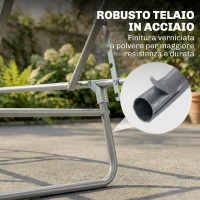 Outsunny Lettino Prendisole da Giardino Pieghevole e Regolabile con Tettuccio in Tessuto Nero, 187x58x50 cm(m-8)