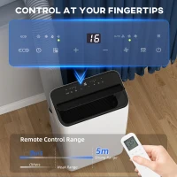 HOMCOM Przenośny klimatyzator 12 000 BTU z technologią inwerterową, 6 w 1 klimatyzacja z automatyczną oscylacją 60°, timerem 24-godzinnym i pilotem(m-6)