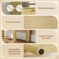 HOMCOM Mueble Zapatero con 3 Cajones Abatibles y Estante Abierto para12-18 Pares de Zapatos 65x24,5x153 cm Roble(m-7)