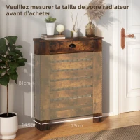 HOMCOM 95.5H x 78Wcm Radiator Cover, with Drawer - Rustic Brown(m-8)