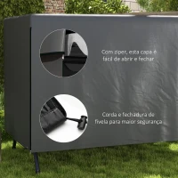 Outsunny Capa Protetora para Baloiço de Jardim de 3 Lugares 215x155x150 cm Impermeável com Fecho de Correr Cinza Escuro(m-5)