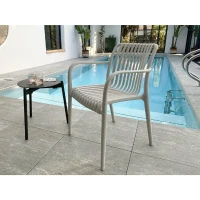 Lot de 2 fauteuils de jardin - CITY GARDEN - Tiago-FT - Empilable - Sable(m-6)
