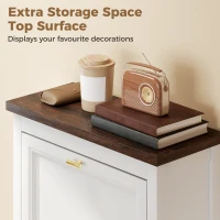 HOMCOM Shoe Cabinet with 3 Flip Drawers, Farmhouse Narrow Shoe Storage Cabinet with Adjustable Shelves, White(m-7)