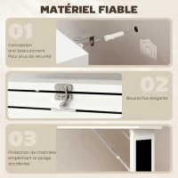 HOMCOM Bureau avec rangement pliable murale rabattable avec bibliothèque poste de travail tableau à craie et étagère réglable(m-7)