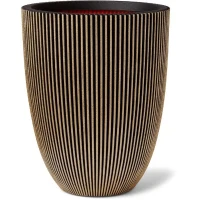 CAPI EUROPE Vase élégant GROOVE - 46x58 cm Noir et doré(m-1)