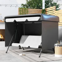 Outsunny Capa Protetora para Baloiço de Jardim de 3 Lugares 215x155x150 cm Impermeável com Fecho de Correr Cinza Escuro(m-2)