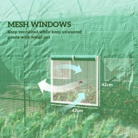 Outsunny Reinforced Walk in Polytunnel Greenhouse with Roll Up Door, Galvanised Steel Frame and Zipped Door Windows, 2.5 x 2 m(m-6)