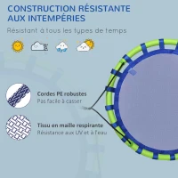 Outsunny Balançoire nid d'oiseau ronde hauteur réglable à suspendre enfant adulte jardin capacité de charge 150 kg Ø 100 cm bleu(m-6)