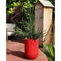 Bac a fleurs - RIVIERA - GRANIT TULIPE - Plastique - D50 x H71 cm - Rouge(m-3)