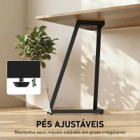 HOMCOM Conjunto de 4 Pernas de Mesa Quadradas Industriais para Móveis com Pés Ajustáveis 43x3x72 cm Preto(m-6)
