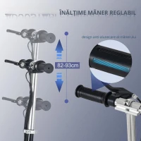 Homcom Trotineta Electrica Pliabila – Neagra, Reglabila & 12 km/h(m-5)