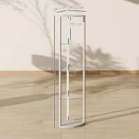 HOMCOM LED Floor Lamp with Shelves, Dimmable Standing Lamp with Foot Switch for Living Room, Bedroom, Grey(m-3)