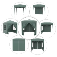 Outsunny 2 x 2m Pop Up Gazebo, w/Side Walls, Windows-Green(m-4)