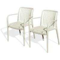 Lot de 2 fauteuils de jardin - CITY GARDEN - Tiago-FT - Empilable - Sable(m-1)