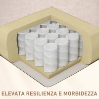 HOMCOM Poltrona Reclinabile con Poggiapiedi, Massaggio e Riscaldamento con 5 Programmi e 8 Punti Vibranti, Beige(m-7)