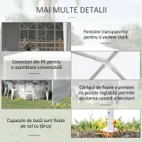 Cort de gradina pliabil Outsunny pentru petreceri si evenimente cu panouri detasabile, otel si PE, 5,85x2,95 m, alb(m-5)