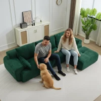 Modernes Sofa aus komprimiertem Memory-Schaumstoff, große Sofagarnitur für das Wohnzimmer, haustierfreundliches modulares Sofagarnitur Cloud, Cordstoff, kein Zusammenbau erforderlich, grün(m-7)