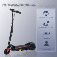 Homcom Trotineta Electrica Pliabila – Neagra, Reglabila & 12 km/h(m-4)