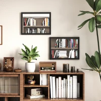 HOMCOM Wall Bathroom Mirror, 30 x 40 cm Wall-Mounted Mirror for Living Room, Bedroom, Hallway, Set of 2, Black(m-2)