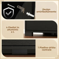 HOMCOM Scarpiera Moderna con Specchio, 4 Cassetti a Ribalta, Capacità Fino 16 Paia di Scarpe, Nero(m-7)