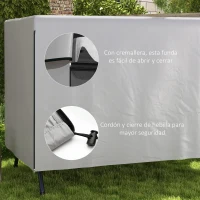 Outsunny Capa Protetora para Baloiço de Jardim de 3 Lugares 215x155x150 cm Cobertura para Móveis de Exterior Cinzento Claro(m-5)