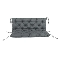 Outsunny Garden Bench Cushion - 2 Seater Swing Chair Cushion, Seat Pad with Ties for Indoor and Outdoor Use, 110 x 120 cm, Dark Grey(m-8)