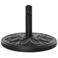 Outsunny 13kg Round Parasol Base Sun Umbrella Weight Stand Holder Patio Outdoor Garden, Black(m-11)