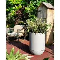 Bac a fleurs - RIVIERA - GRANIT TULIPE - Plastique - D50 x H71 cm - Stone(m-3)