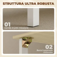 HOMCOM Tavolo Pieghevole per 6 Persone con 2 Cassetti e 4 Ripiani.(m-6)