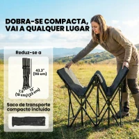 Outsunny Cama Dobrável de Campismo com Colchão Removível de Tecido Oxford 600D com Cabeceira e Bolsa Carga 200 kg Preto(m-7)