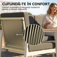 Outsunny Set Mobilier Grădină 4 Persoane: 2 Fotolii, Canapea, Măsuță(m-5)