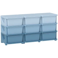 HOMCOM Caja de almacenamiento para niños, caja de almacenamiento infantil, 9 cajones, azul(m-1)