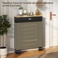 HOMCOM 95.5H x 78Wcm Radiator Cover, with Drawer - Black(m-8)