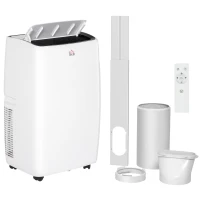 HOMCOM 14,000 BTU Mobile Air Conditioner, with LED Screen - White(m-10)