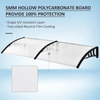 Outsunny Door Awning, 75 x 195 cm Polycarbonate Cover for Window, Front Door, Outdoor, Patio, UV Rain Snow Protection Shelter, Clear(m-4)