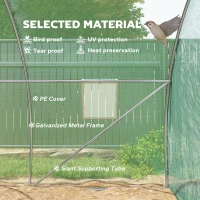 Outsunny Tunnel garden greenhouse 9 m² 4 windows, roll-up zippered door galvanized steel frame, PE cover 300 x 300 x 200 cm green(m-4)