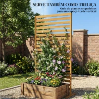 Outsunny Biombo de Madeira 170x80 cm Biombo Separador de Ambientes Treliça para Exterior Jardim Pátio Terraço Castanho(m-5)