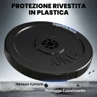HOMCOM Set di 4 Dischi Pesi, Set Dischi Palestra per Allenamento, Nero(m-5)