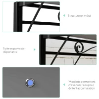 Outsunny Pergola tonnelle de jardin avec auvent réglable acier polyester haute densité 3 x 2,5 m gris foncé(m-6)